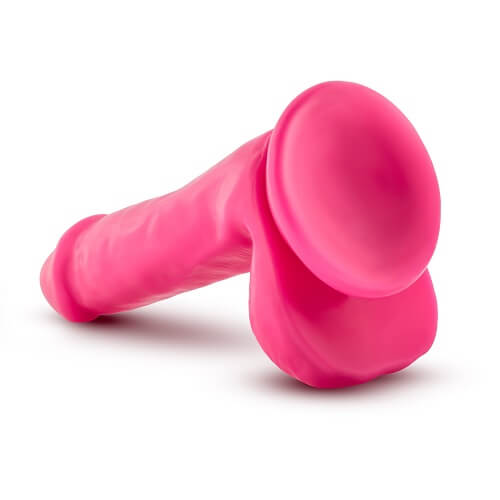 n11071-6inch-dual-density-cock-wballs-neon-pink-4