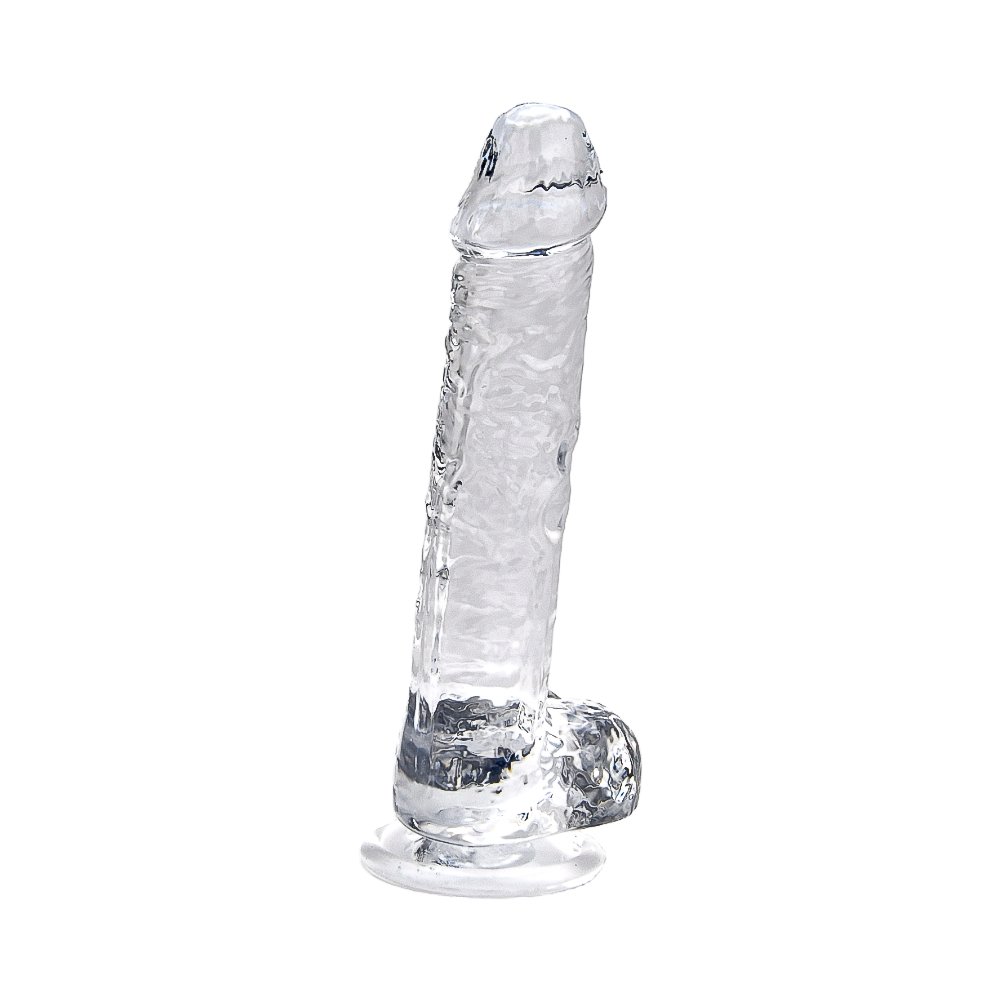 loving-joy-7-inch-dildo-with-balls-clear-4