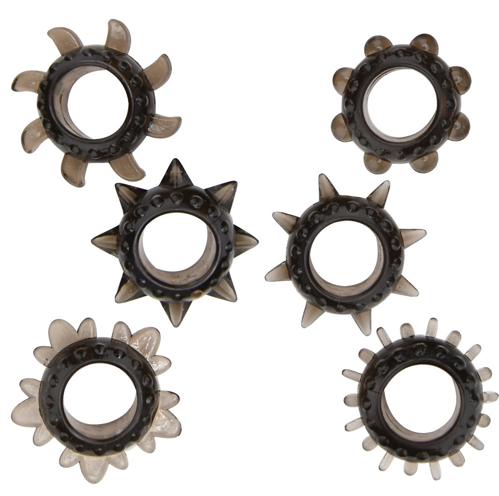 n12316-loving-joy-textured-cock-ring-set-6-pack_side-view-1