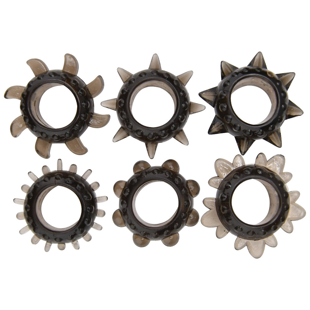 n12316-loving-joy-textured-cock-ring-set-6-pack_side-view